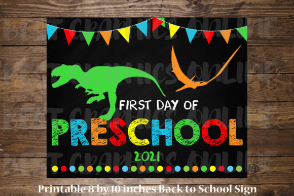 8x10 Dinosaur Dino School Preschool Sign