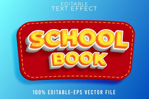 Editable Text Effect School Book