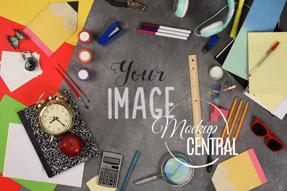 Education School Flatlay Background