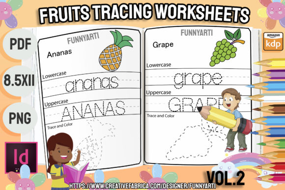 Fruits Tracing Worksheets Vol 2: A Practical Tool for Early Learning