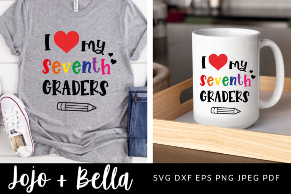 I Love My Seventh Graders Svg, Back to S