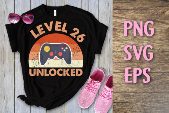 Level 26 Unlocked Vintage Birthday Svg: A Versatile Design for Print on Demand Success