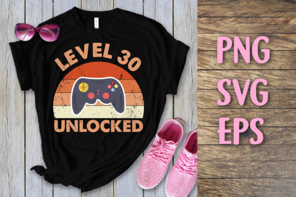Level 30 Unlocked Vintage Birthday Svg: A Versatile Design for Print on Demand
