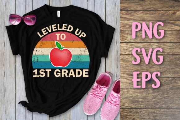 Leveled Up to 1st Grade Retro Vintage: A Strategic Design for Back-to-School Success