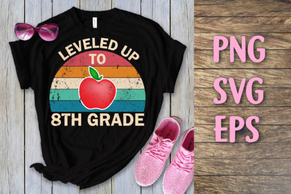 Leveled Up to 8th Grade Vintage Svg